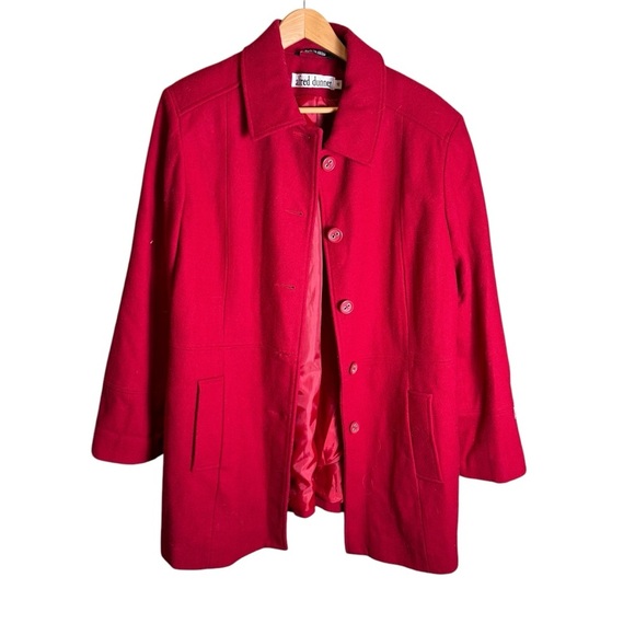 Alfred Dunner Red Wool Jacket Women’s 16 Button Front Classic Winter Coat Chic - Picture 3 of 14